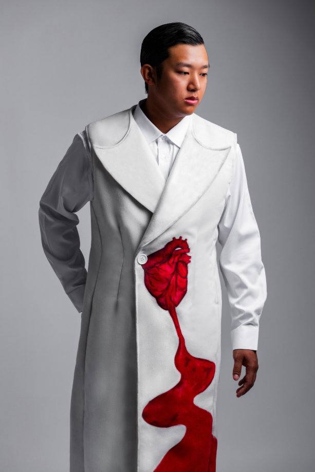 Sleeveless Overcoat in Ivory