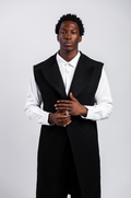 Sleeveless Overcoat in Black