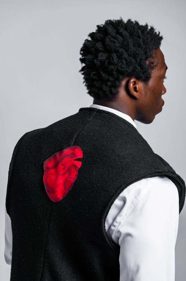 Sleeveless Overcoat in Black
